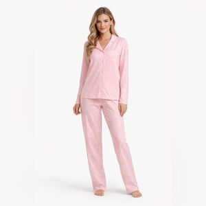 NWOT Pink K  Women's Fleece Pajama Super Cozy Sleepwear 2-Pc Set  Pink S…